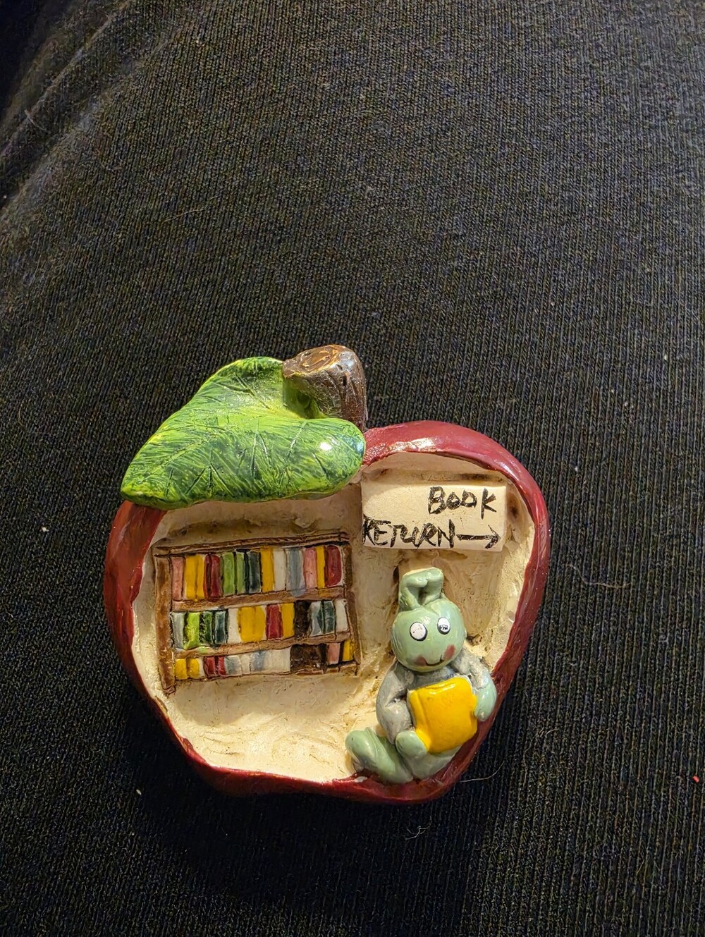 Whimsical Apple Book Pin